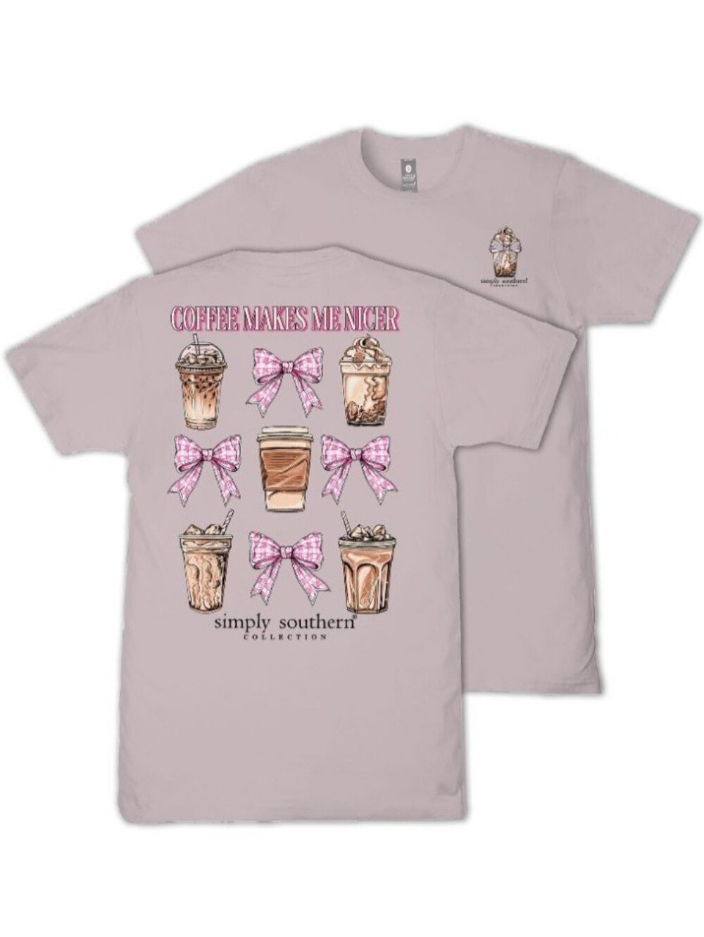 🧊☕️🎀NWT Simply Southern "Coffee Makes Me Nicer Graphic T-Shirt" 💯%Cotton XXL
